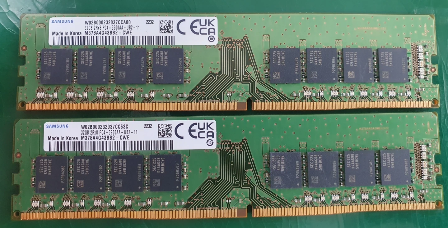삼성 DDR4 32GB PC4-3200 2장 판매