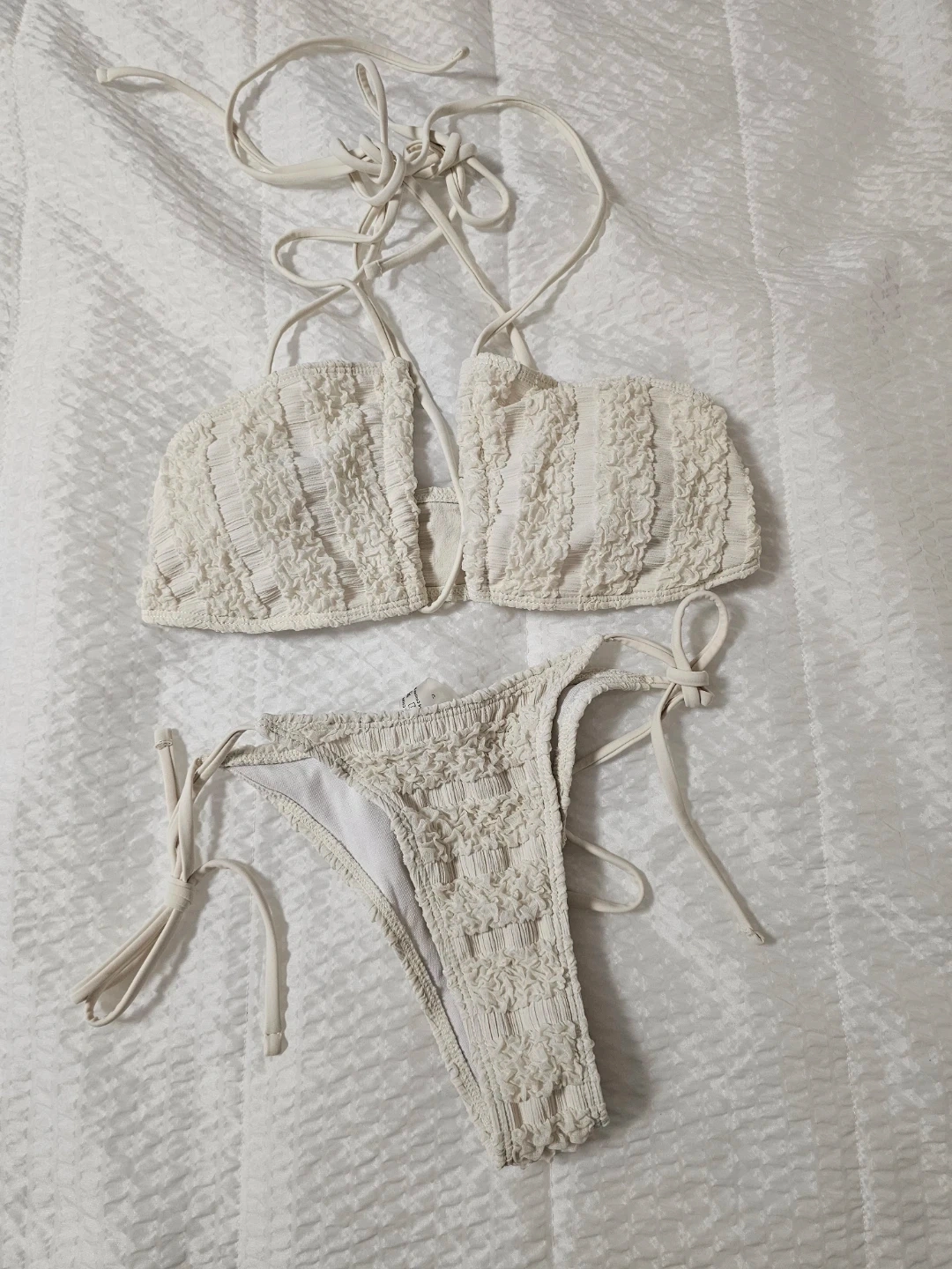 ✨️크림색 텍스처 비키니✨️
