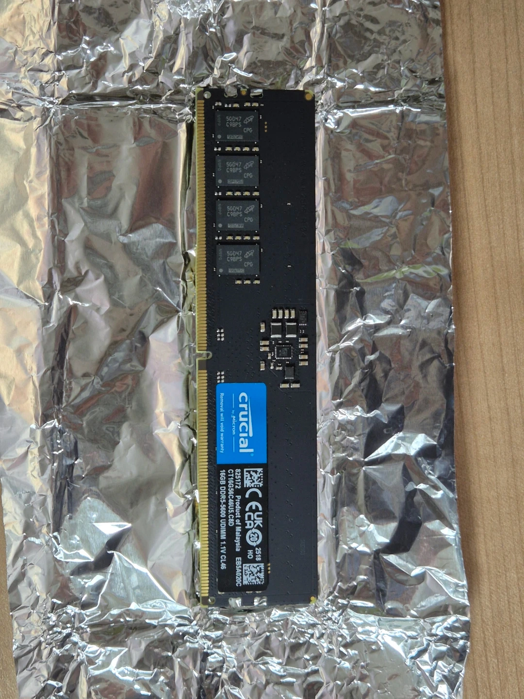 정품 마이크론 크루셜 ddr5 5600 16gb 1개 팝니다