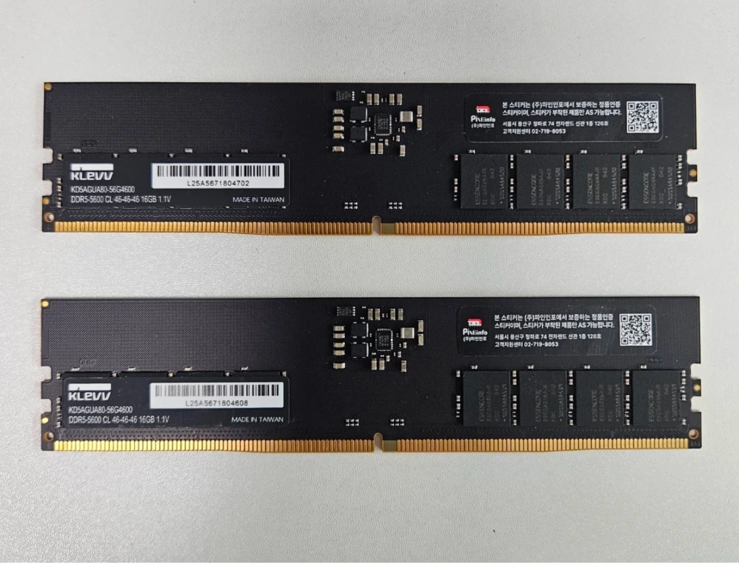 에센코어 클레브 DDR5 - 5600 cl46 16gb x2