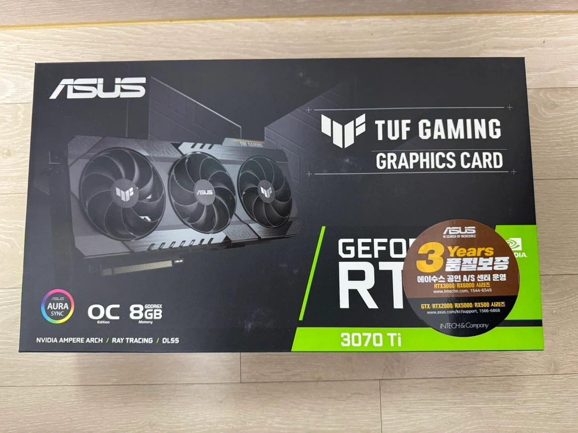 ASUS TUF Gaming 지포스 RTX 3070 Ti O8G OC D6X 8GB 고사양 그래픽카드 판매