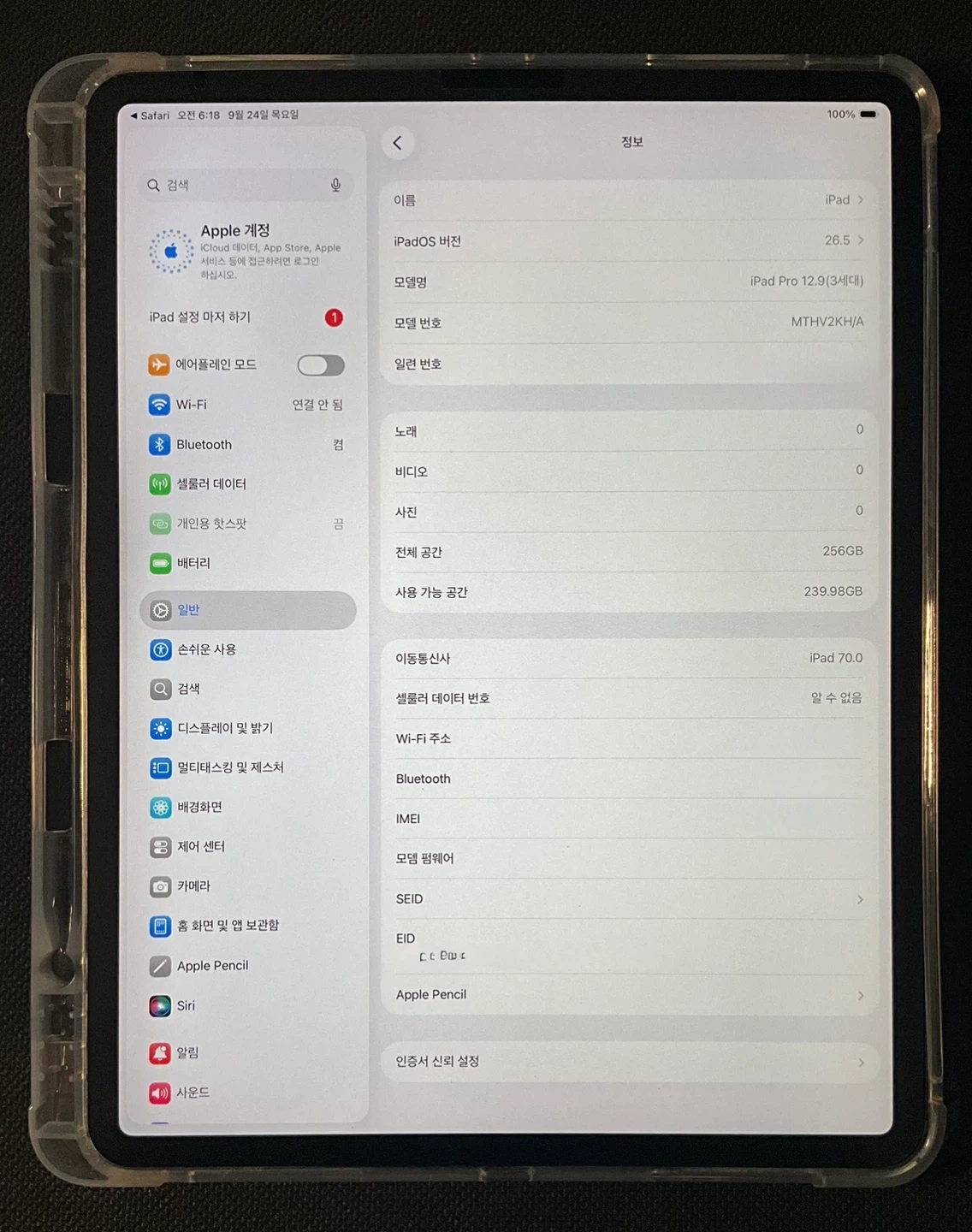 아이패드프로12.9인치3세대256gb 90퍼