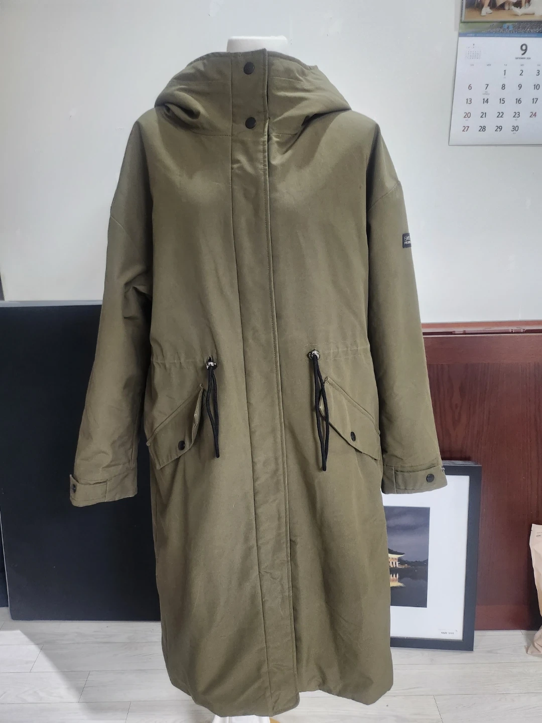 스케쳐스 카키색 후드 야상 XL
