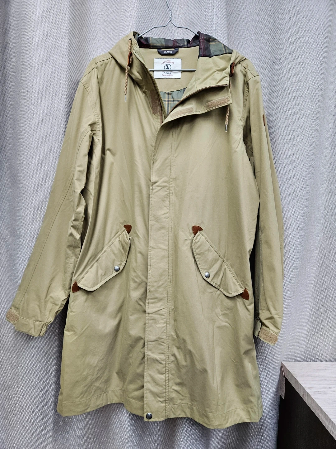 AIGLE XLARGE 베이지 후드 야상