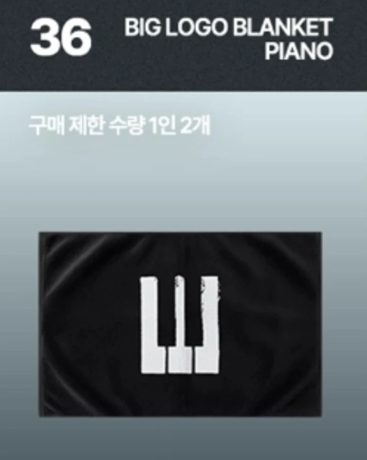 빅뱅 20주년 전시회 피아노 빅 로고 블랭킷 담요