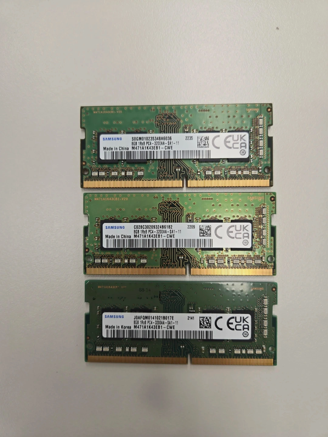 삼성 DDR4 8GB 노트북 램 3개
