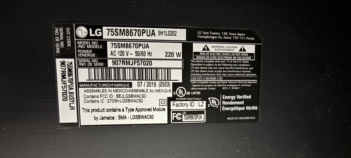 LG 75인치 4K UHD TV (75SM8670PUA)