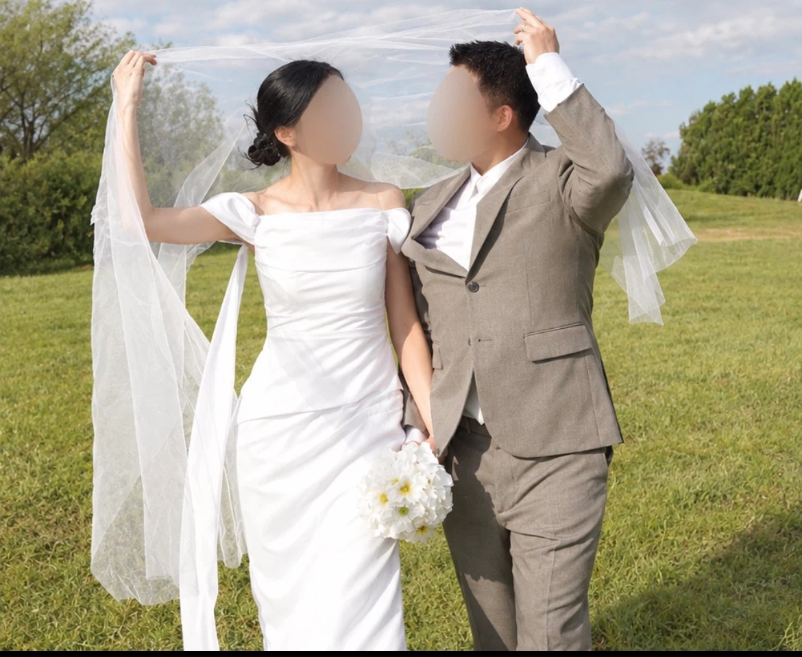(실착사진) 오프숄더 웨딩드레스