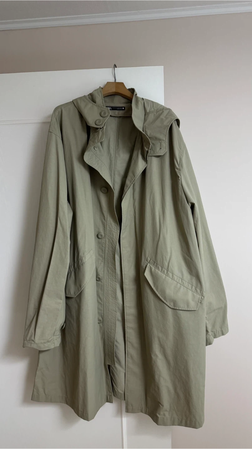 ZARA 자라 카키색 후드 야상 자켓 L-XL