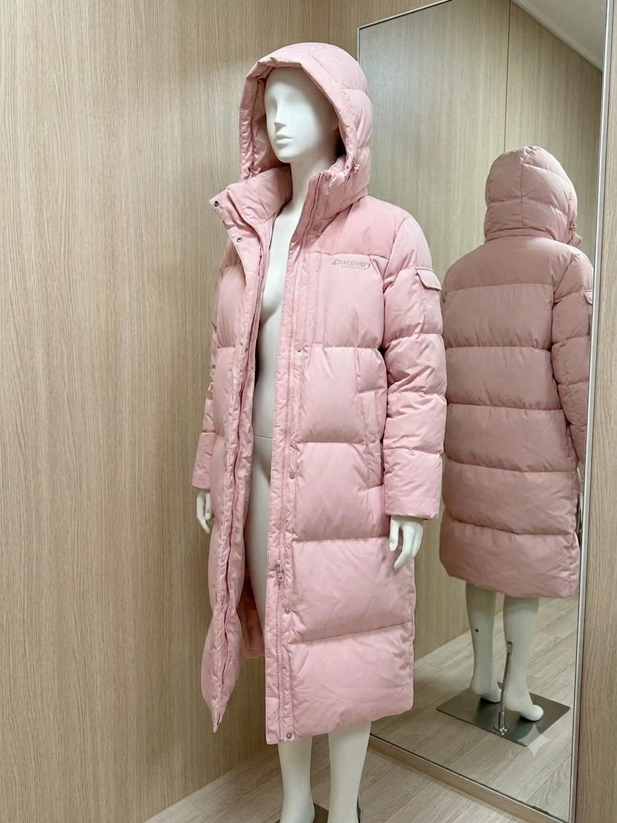 디스커버리 롱패딩 핑크 95