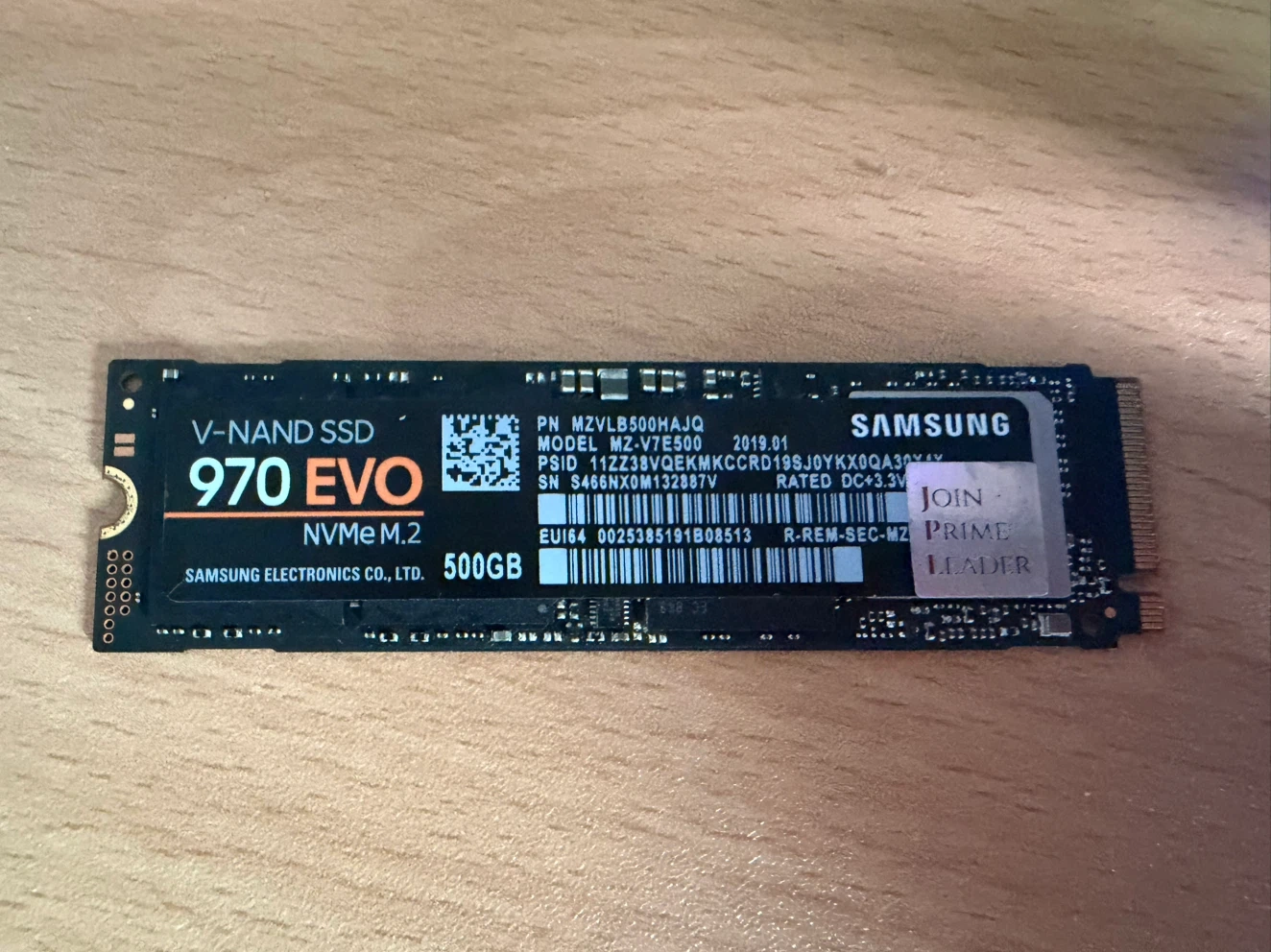 삼성 970 EVO NVMe M.2 SSD 500GB
