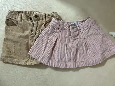 아동 코듀로이 치마 2종 (핑크: 자라 , 베이지: osh kosh )