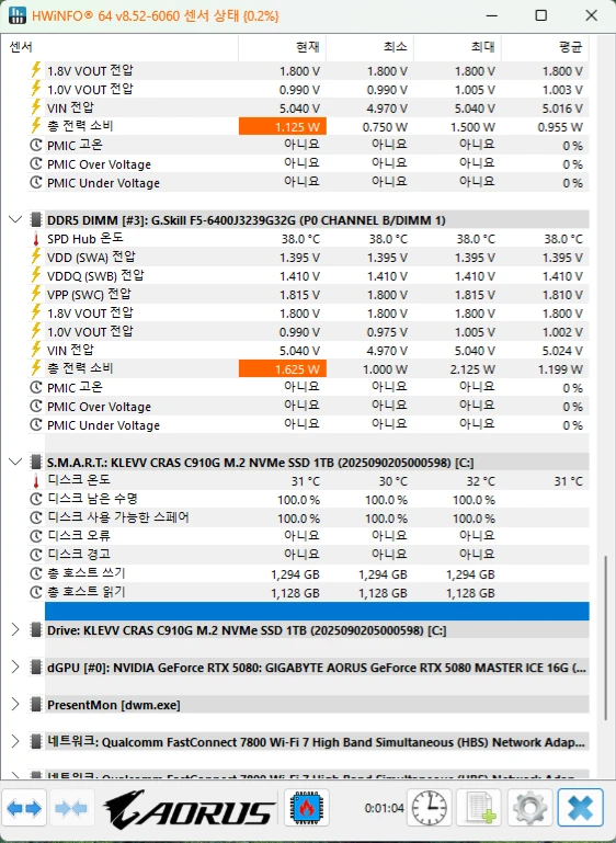 RTX5080 어로스 마스터 아이스 / 9950X / 64GB 6400mhz Cl32 | 디지털기기 | 당근 중고거래