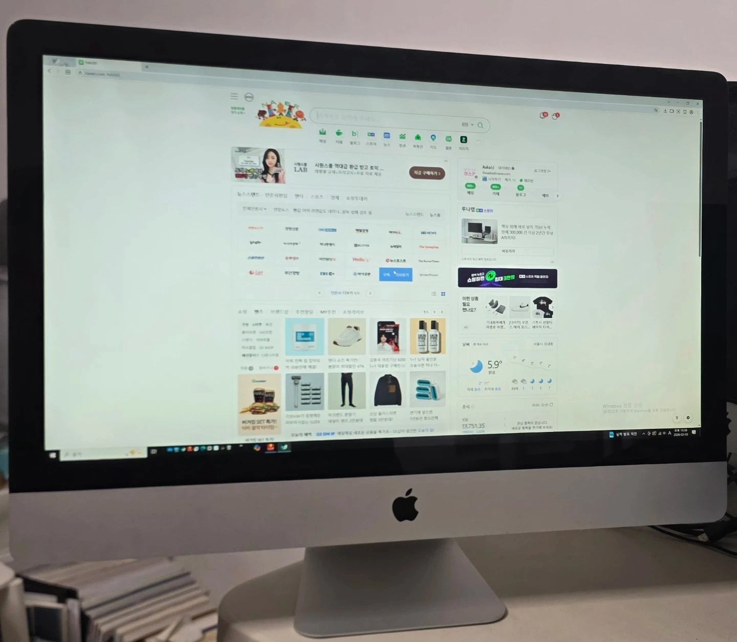 인테리어 데스크테리어 상태 매우 좋은 애플 아이맥 iMac 27인치 개조 모니터(2560x1440) 스피커 잘나옴