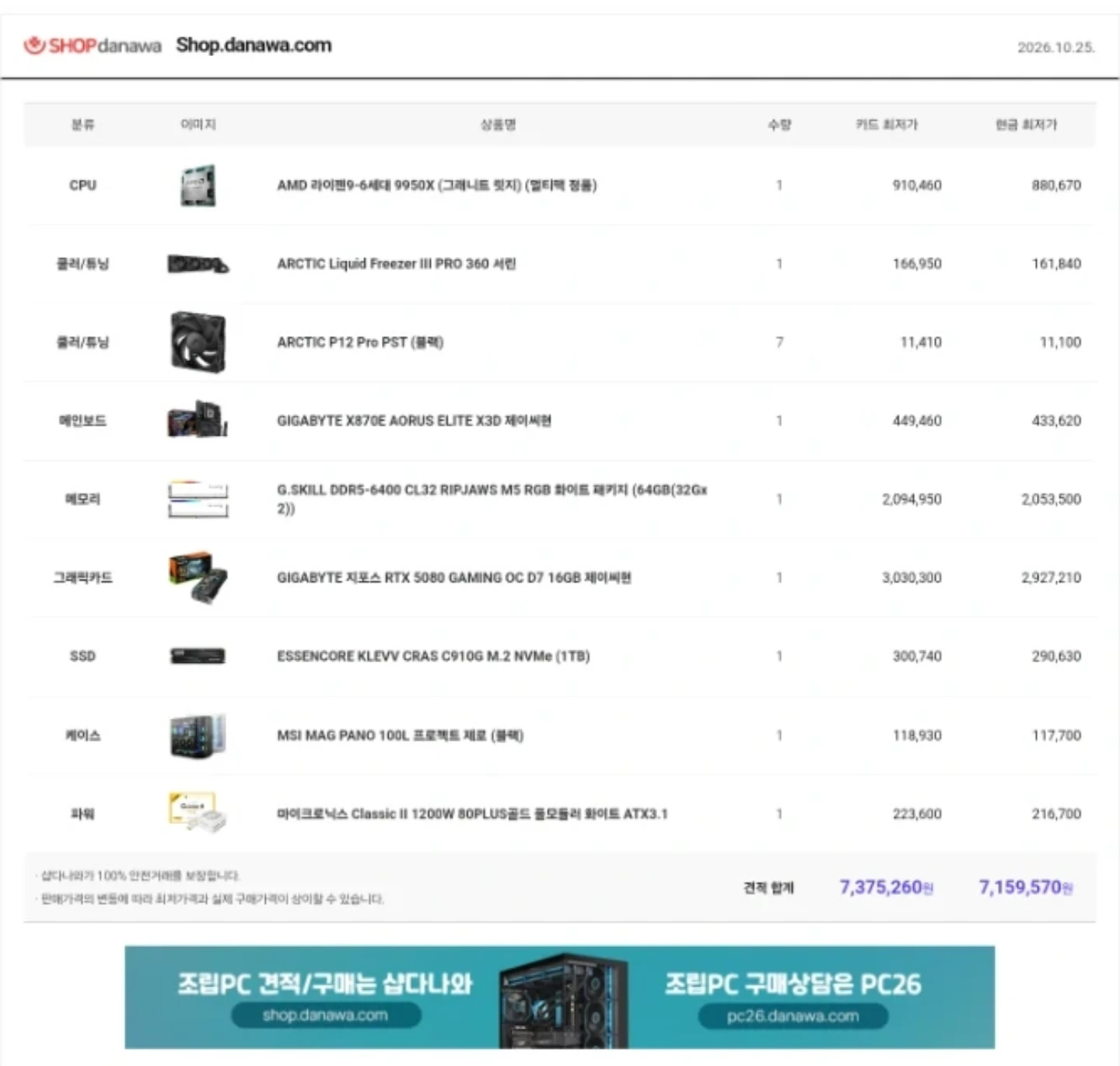 RTX5080 어로스 마스터 아이스 / 9950X / 64GB 6400mhz Cl32 | 디지털기기 | 당근 중고거래