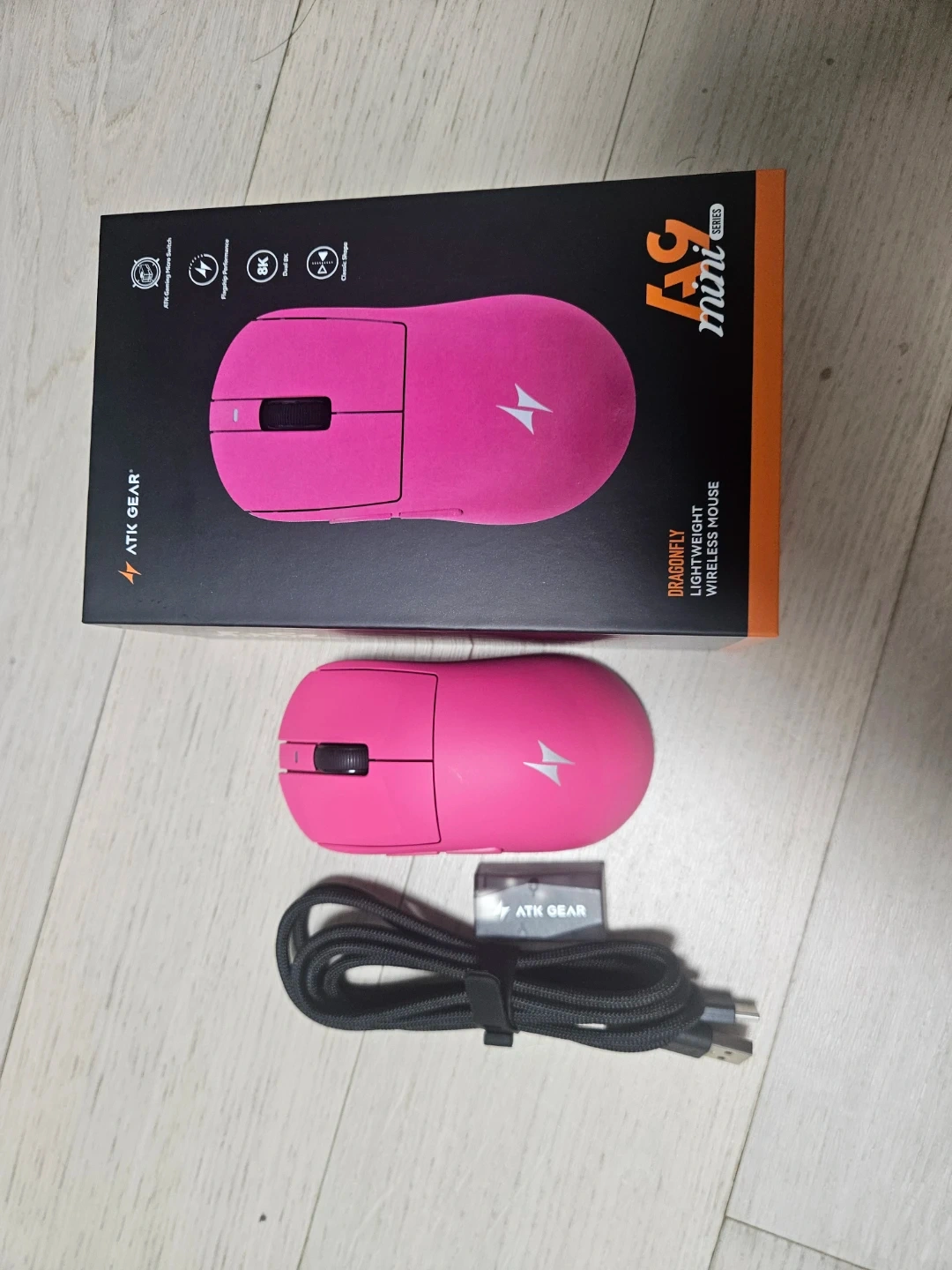 ATK A9 mini 마스터 플러스(3955 54L15)핑크 무선 게이밍 마우스