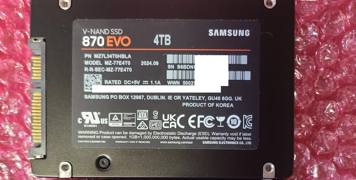 삼성 870EVO 4TB 2.5 SSD 판매