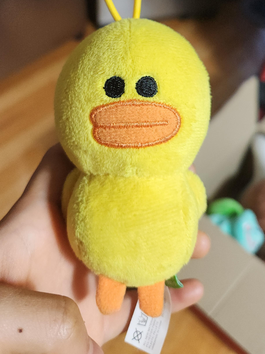 노랑 오리 인형 키링 라인프렌즈