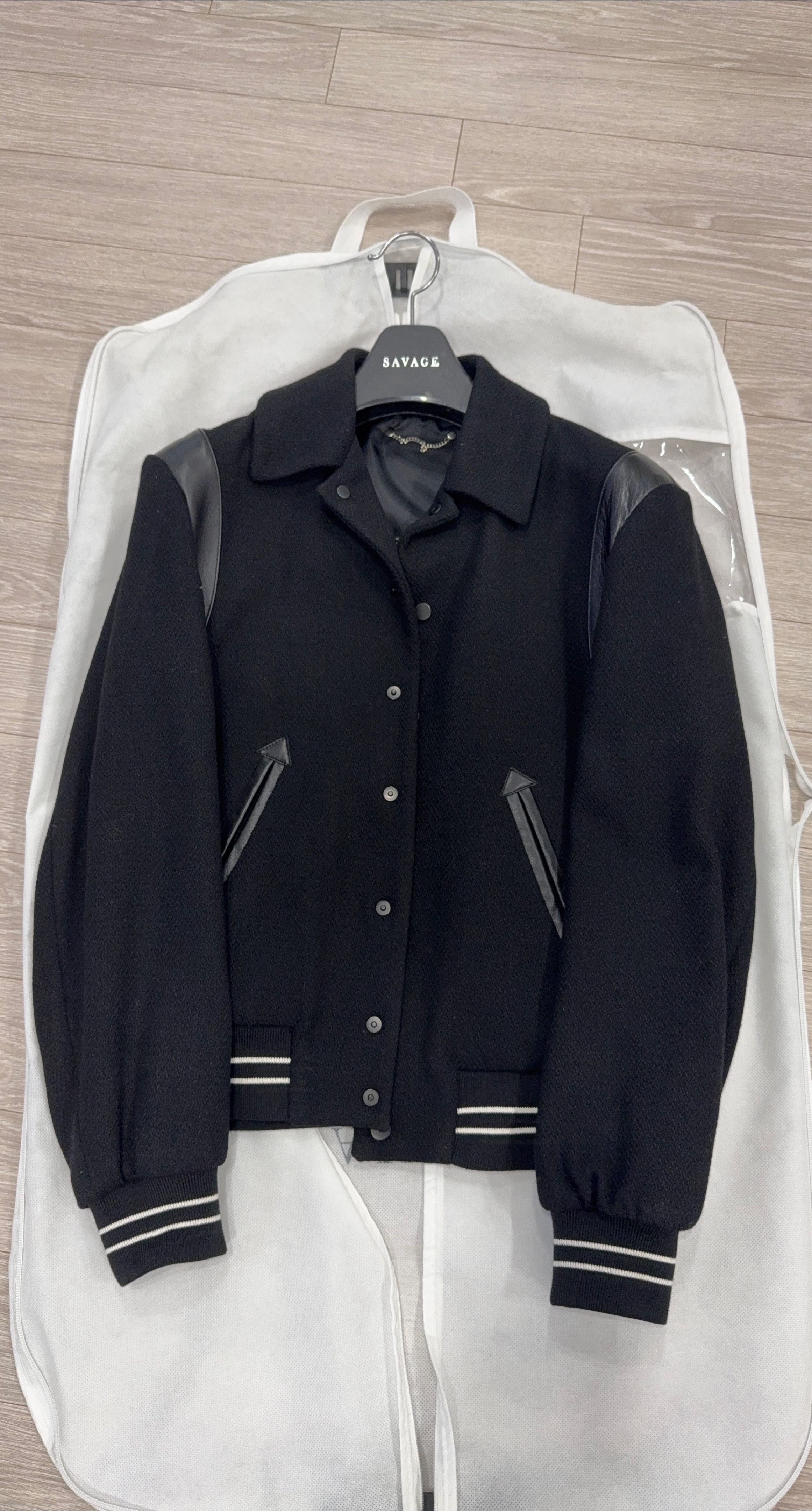 세비지 블랙 바시티 자켓 사이즈M