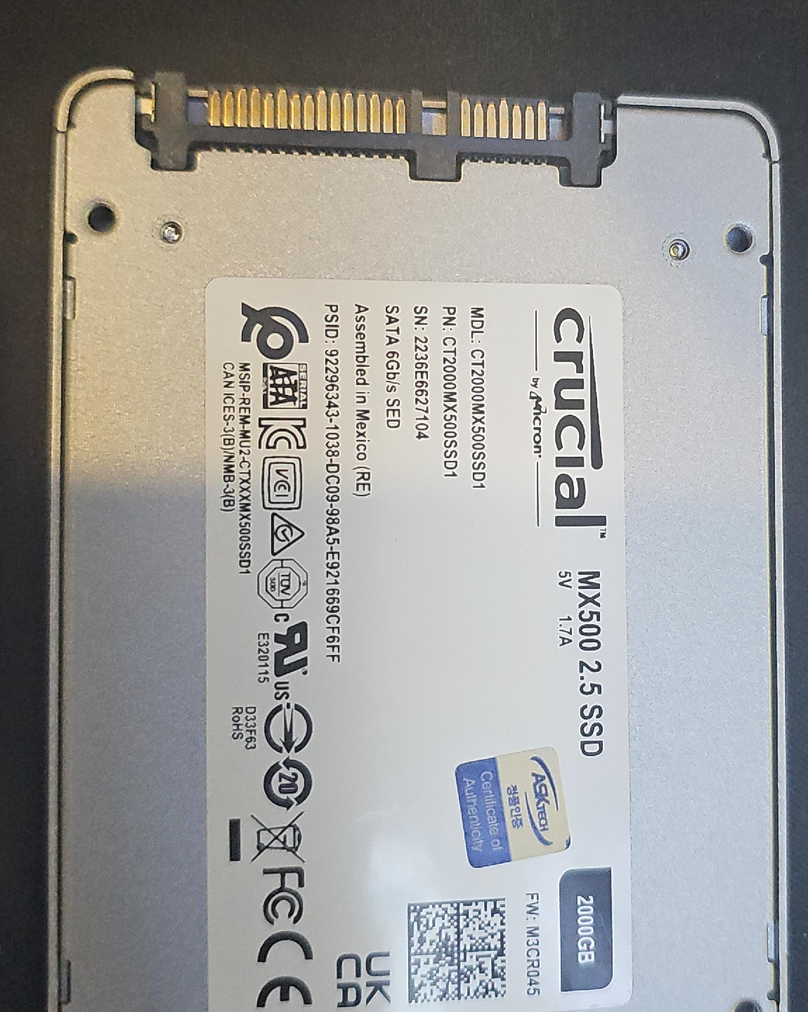 Crucial MX500 2.5 SSD 2TB