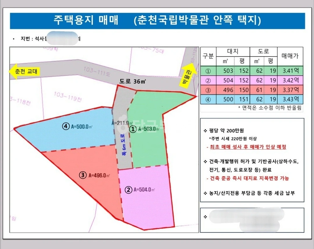 강원특별자치도 춘천시 석사동 토지 사진 1