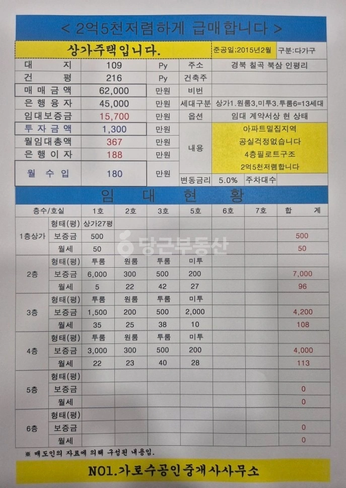 경상북도 칠곡군 북삼읍 원룸 사진 1