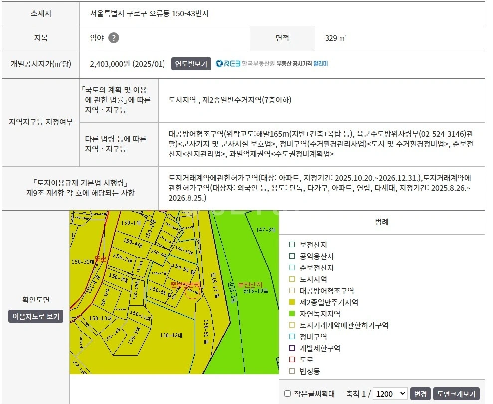 서울특별시 구로구 오류동 토지 사진 1