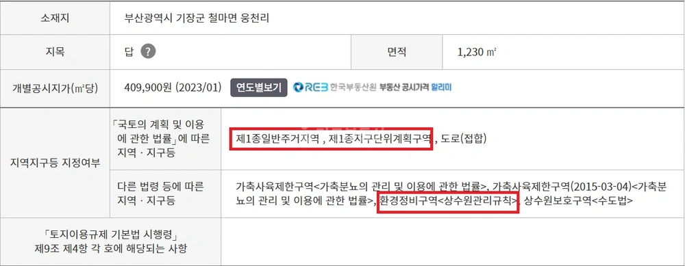 부산광역시 기장군 철마면 토지 사진 1