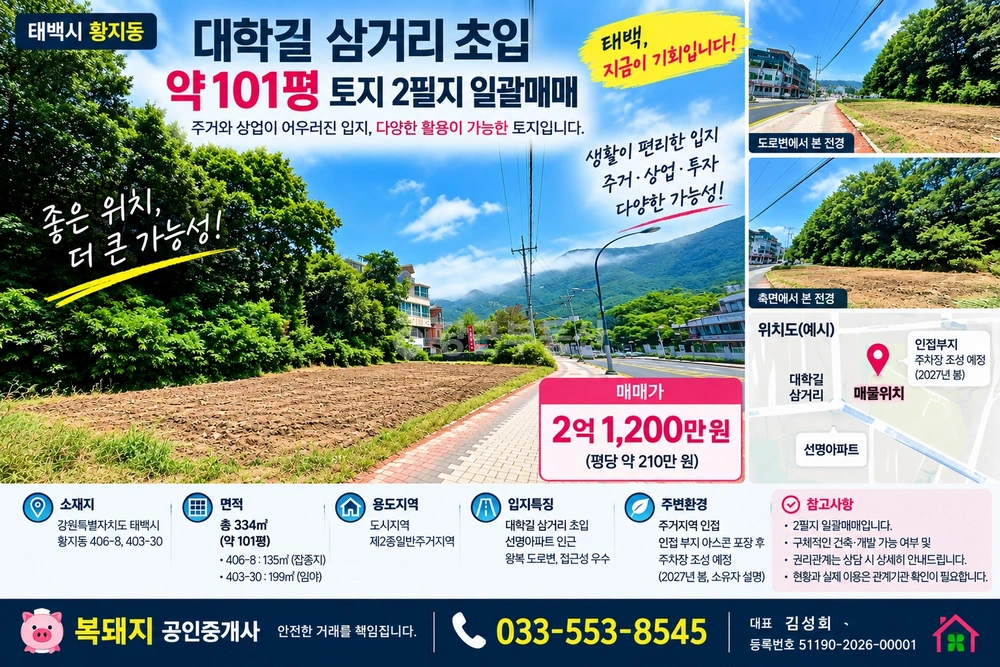 강원특별자치도 태백시 황지동 토지 사진 1